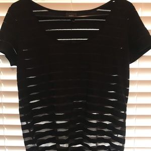 Black stripe/mesh t-shirt
